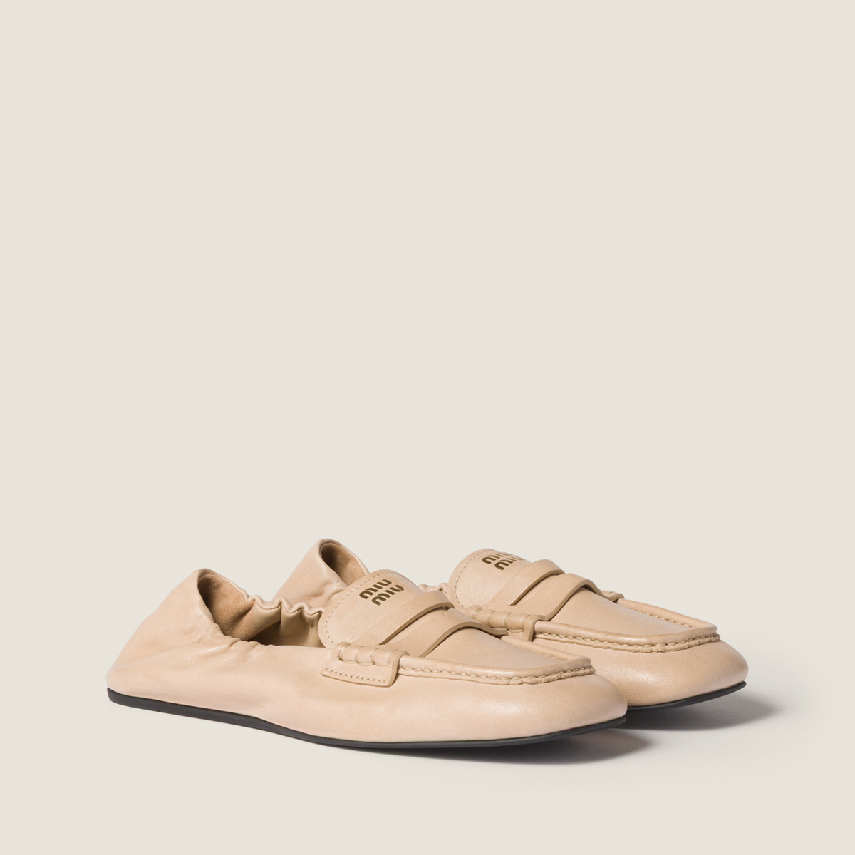 Miu Miu Ruches Nappa Leather Loafers Cord MM261086 Miu Miu Ruches Nappa Leather Loafers Cord MM261086