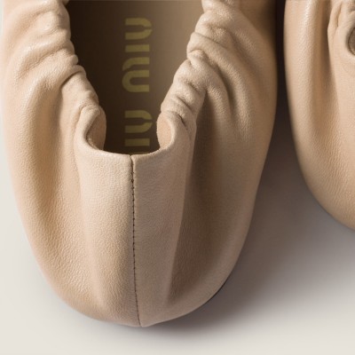 Miu Miu Ruches Nappa Leather Loafers Cord MM261086 Miu Miu Ruches Nappa Leather Loafers Cord MM261086
