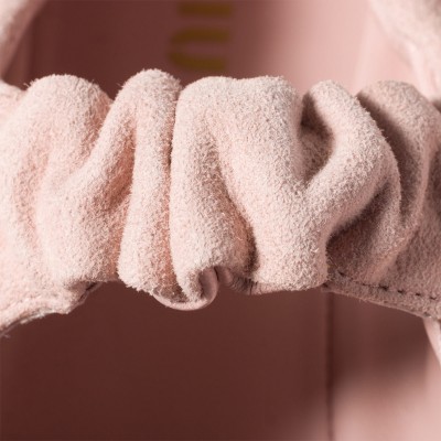 Miu Miu Ruches Suede Ballerinas Peach MM261044 Miu Miu Ruches Suede Ballerinas Peach MM261044