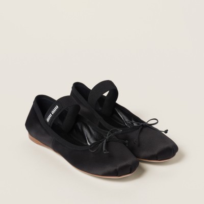 Miu Miu Satin Ballerinas Black MM261021