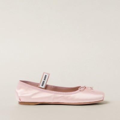 Miu Miu Satin Ballerinas Orchid Pink MM261023 Miu Miu Satin Ballerinas Orchid Pink MM261023