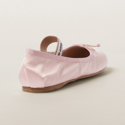 Miu Miu Satin Ballerinas Orchid Pink MM261023 Miu Miu Satin Ballerinas Orchid Pink MM261023