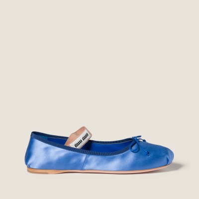 Miu Miu Satin Ballerinas Periwinkle Blue MM261024