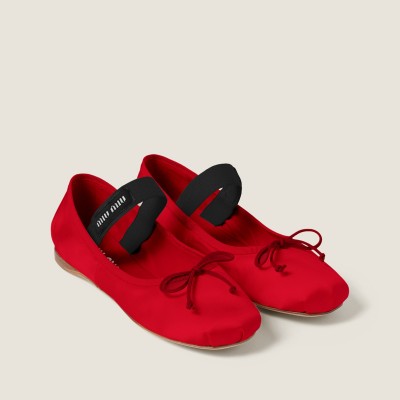 Miu Miu Satin Ballerinas Red MM261025