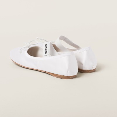 Miu Miu Satin Ballerinas White MM261026 Miu Miu Satin Ballerinas White MM261026