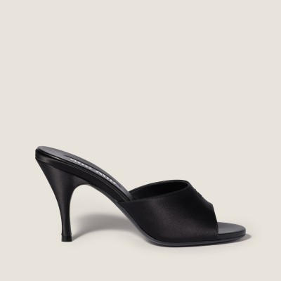 Miu Miu Satin Sandals Black MM261172 Miu Miu Satin Sandals Black MM261172