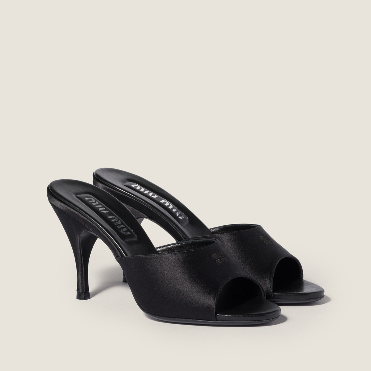 Miu Miu Satin Sandals Black MM261172 Miu Miu Satin Sandals Black MM261172