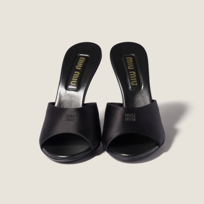 Miu Miu Satin Sandals Black MM261173
