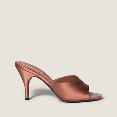 Miu Miu Satin Sandals Cocoa Brown MM261174 Miu Miu Satin Sandals Cocoa Brown MM261174