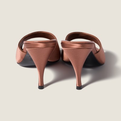 Miu Miu Satin Sandals Cocoa Brown MM261174 Miu Miu Satin Sandals Cocoa Brown MM261174