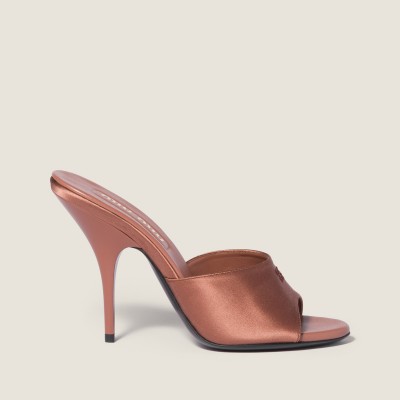 Miu Miu Satin Sandals Cocoa Brown MM261175 Miu Miu Satin Sandals Cocoa Brown MM261175