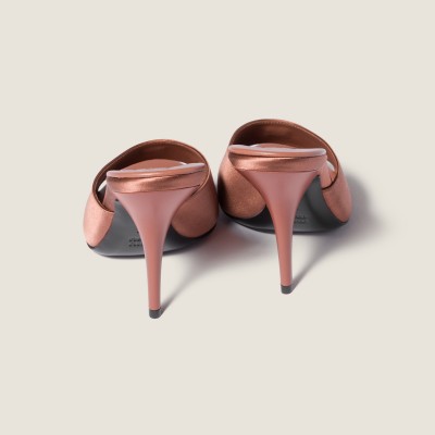 Miu Miu Satin Sandals Cocoa Brown MM261175 Miu Miu Satin Sandals Cocoa Brown MM261175