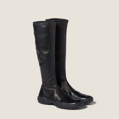 Miu Miu Stretch Nappa Leather Boots Black MM261310 Miu Miu Stretch Nappa Leather Boots Black MM261310
