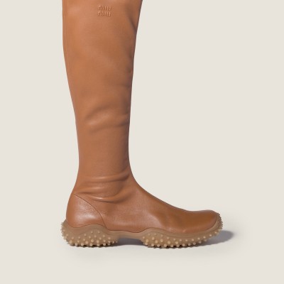 Miu Miu Stretch Nappa Leather Boots Caramel MM261311