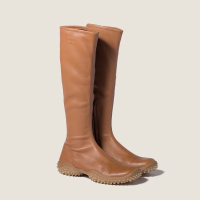 Miu Miu Stretch Nappa Leather Boots Caramel MM261311 Miu Miu Stretch Nappa Leather Boots Caramel MM261311
