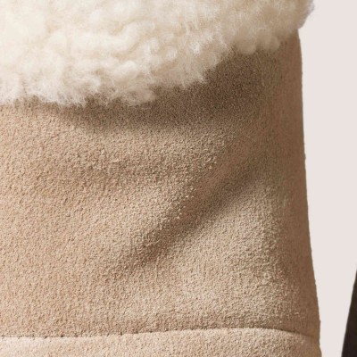 Miu Miu Suede And Shearling Booties Desert Beige MM261284 Miu Miu Suede And Shearling Booties Desert Beige MM261284