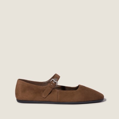 Miu Miu Suede Ballerinas Cocoa Brown MM261278 Miu Miu Suede Ballerinas Cocoa Brown MM261278