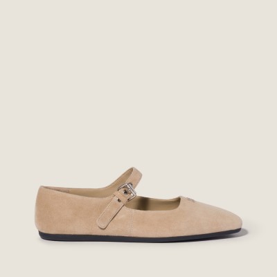 Miu Miu Suede Ballerinas Desert Beige MM261035 Miu Miu Suede Ballerinas Desert Beige MM261035