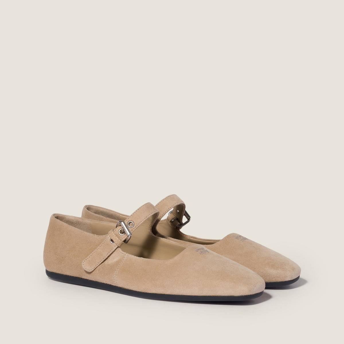 Miu Miu Suede Ballerinas Desert Beige MM261035 Miu Miu Suede Ballerinas Desert Beige MM261035