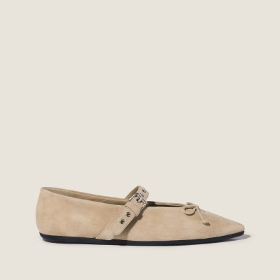 Miu Miu Suede Ballerinas Desert Beige MM261279