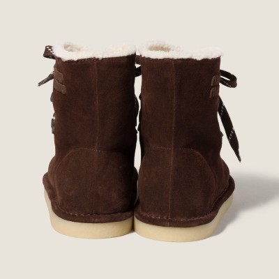 Miu Miu Suede Booties Dark Brown MM261295 Miu Miu Suede Booties Dark Brown MM261295