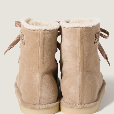 Miu Miu Suede Booties Desert Beige MM261296