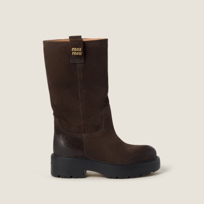 Miu Miu Suede Boots Dark Brown MM261294