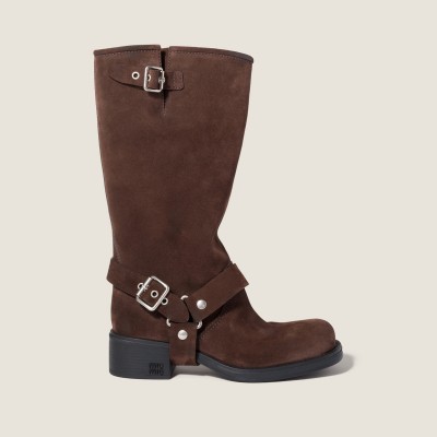 Miu Miu Suede Boots Dark Brown MM261312