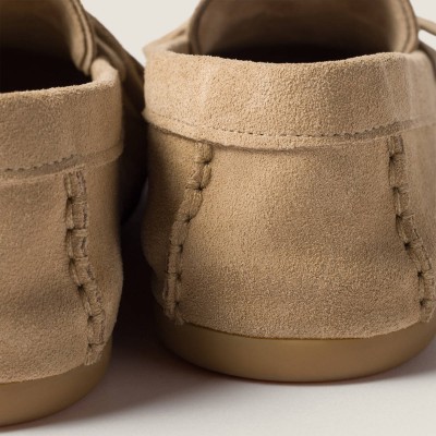 Miu Miu Suede Deck Loafers Desert Beige MM261080 Miu Miu Suede Deck Loafers Desert Beige MM261080