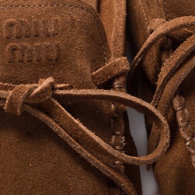 Miu Miu Suede Deck Mules Cocoa Brown MM261113 Miu Miu Suede Deck Mules Cocoa Brown MM261113