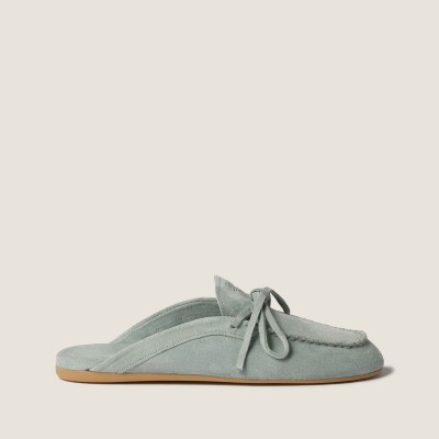 Miu Miu Suede Deck Mules Powder Blue MM261118