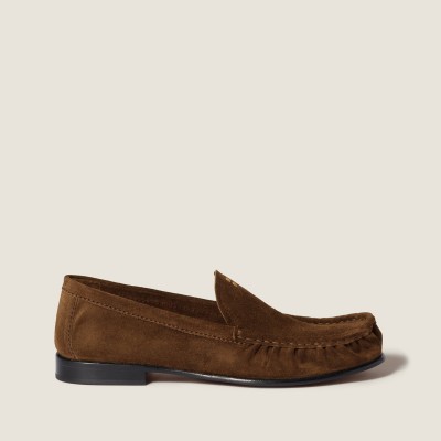 Miu Miu Suede Loafers Cocoa Brown MM261321 Miu Miu Suede Loafers Cocoa Brown MM261321