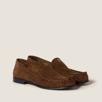Miu Miu Suede Loafers Cocoa Brown MM261321 Miu Miu Suede Loafers Cocoa Brown MM261321