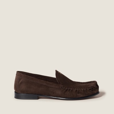 Miu Miu Suede Loafers Dark Brown MM261092