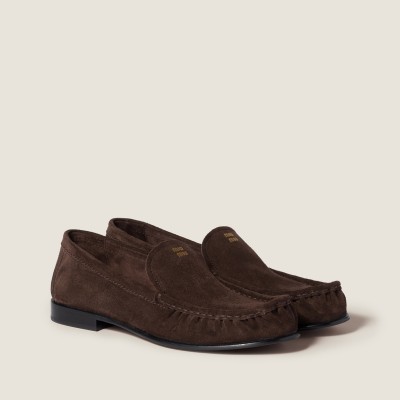 Miu Miu Suede Loafers Dark Brown MM261092 Miu Miu Suede Loafers Dark Brown MM261092