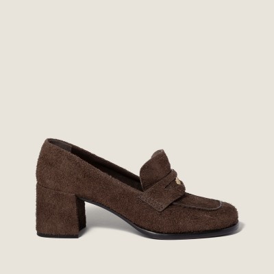 Miu Miu Suede Loafers Dark Brown MM261325 Miu Miu Suede Loafers Dark Brown MM261325