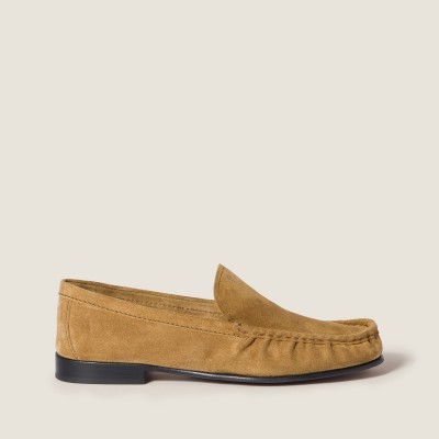 Miu Miu Suede Loafers Olive Green MM261093 Miu Miu Suede Loafers Olive Green MM261093