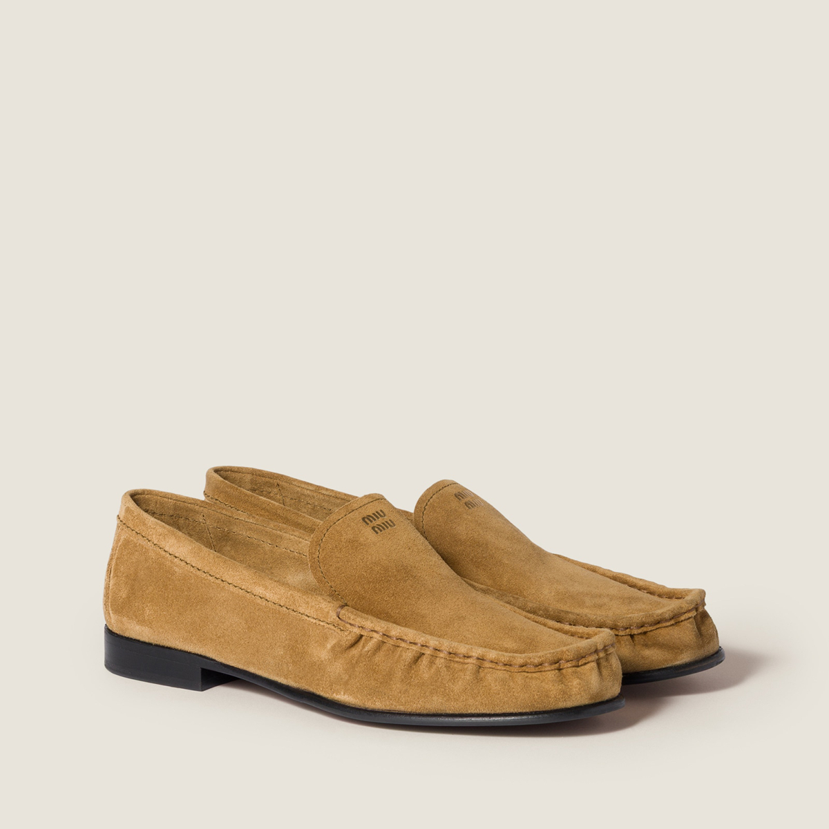 Miu Miu Suede Loafers Olive Green MM261093 Miu Miu Suede Loafers Olive Green MM261093