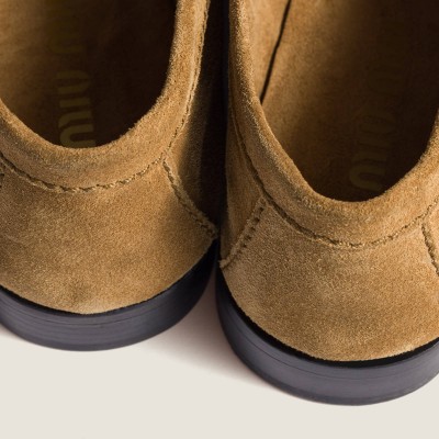 Miu Miu Suede Loafers Olive Green MM261093 Miu Miu Suede Loafers Olive Green MM261093