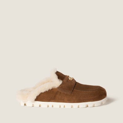 Miu Miu Suede Mules Cocoa Brown MM261122 Miu Miu Suede Mules Cocoa Brown MM261122