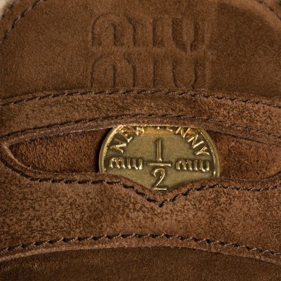 Miu Miu Suede Mules Cocoa Brown MM261122 Miu Miu Suede Mules Cocoa Brown MM261122