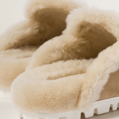 Miu Miu Suede Mules Ecru MM261331 Miu Miu Suede Mules Ecru MM261331