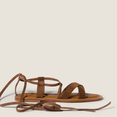Miu Miu Suede Sandals Cocoa Brown MM261179