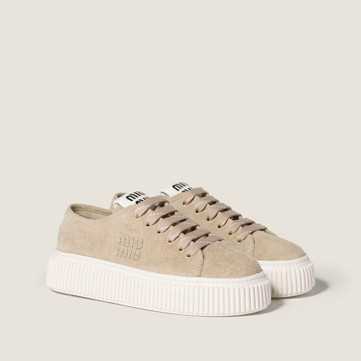 Miu Miu Suede Sneakers Desert Beige MM261269 Miu Miu Suede Sneakers Desert Beige MM261269