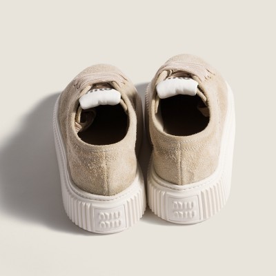 Miu Miu Suede Sneakers Desert Beige MM261269 Miu Miu Suede Sneakers Desert Beige MM261269