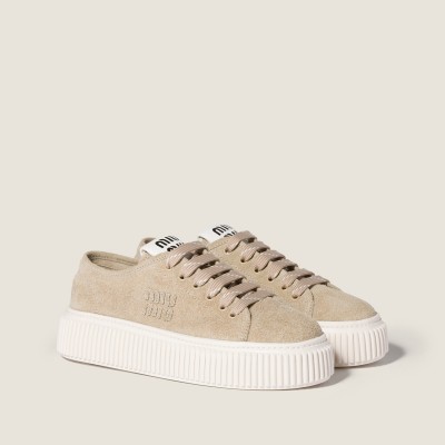 Miu Miu Suede Sneakers Desert Beige MM261269 Miu Miu Suede Sneakers Desert Beige MM261269