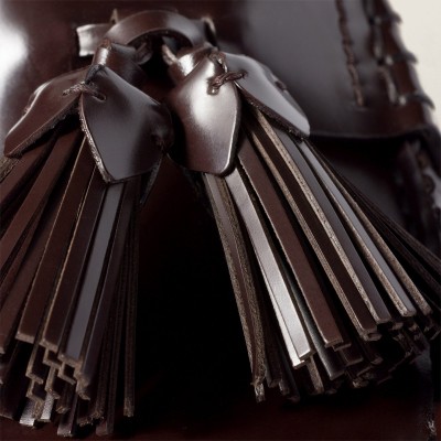 Miu Miu Tassel Loafers In Polished Leather Dark Brown MM261106