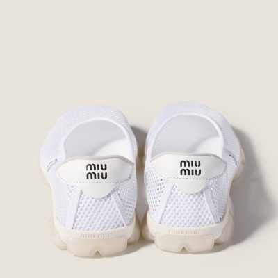 Miu Miu Technical Mesh Ballerinas White MM261004 Miu Miu Technical Mesh Ballerinas White MM261004