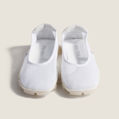 Miu Miu Technical Mesh Ballerinas White MM261004 Miu Miu Technical Mesh Ballerinas White MM261004