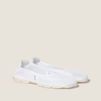 Miu Miu Technical Mesh Ballerinas White MM261004 Miu Miu Technical Mesh Ballerinas White MM261004